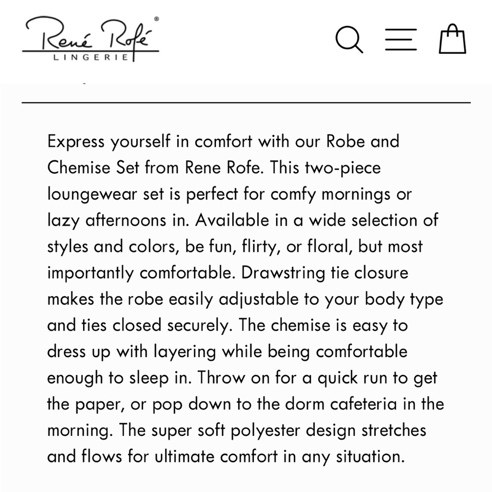 Rene Rofe Sleepwear Robe and Chemise Set - Picture 11 of 11